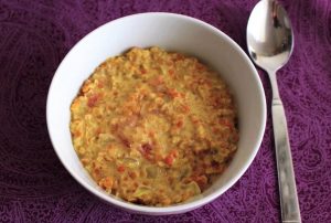 SOPA DE LENTEJAS CON LECHE DE COCO